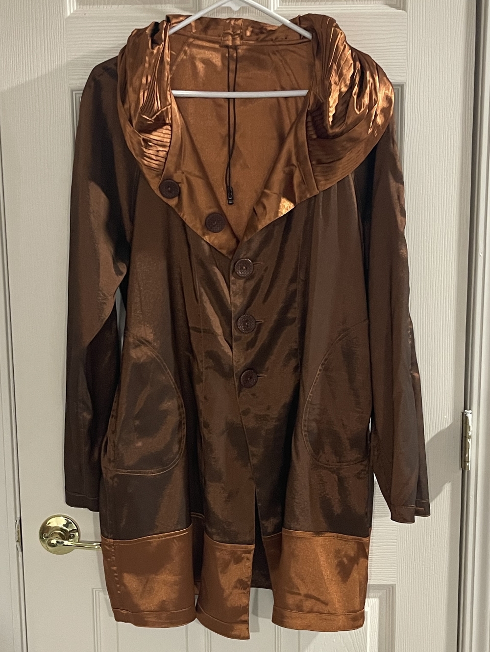 NWT ARIA COLLECTION Womens Brown Gold Bronze Water Repellent Jacket Size Large
